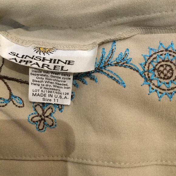 SUNSHINE APPAREL sz11embroidered waist lace up&tie - Picture 3 of 5